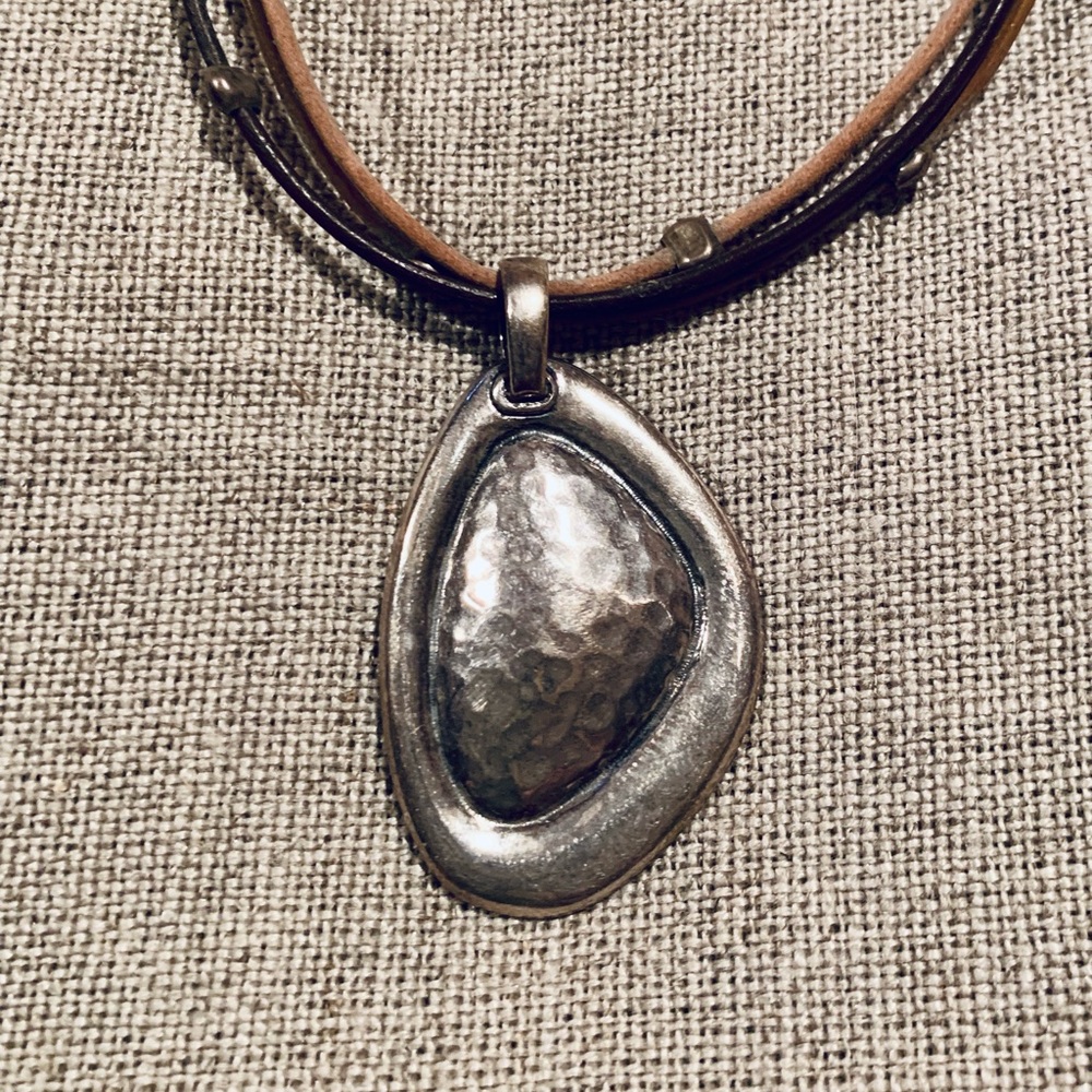 Silpada .925 Sterling Silver Hammered Asymmetrical Pendant ONLY S1748